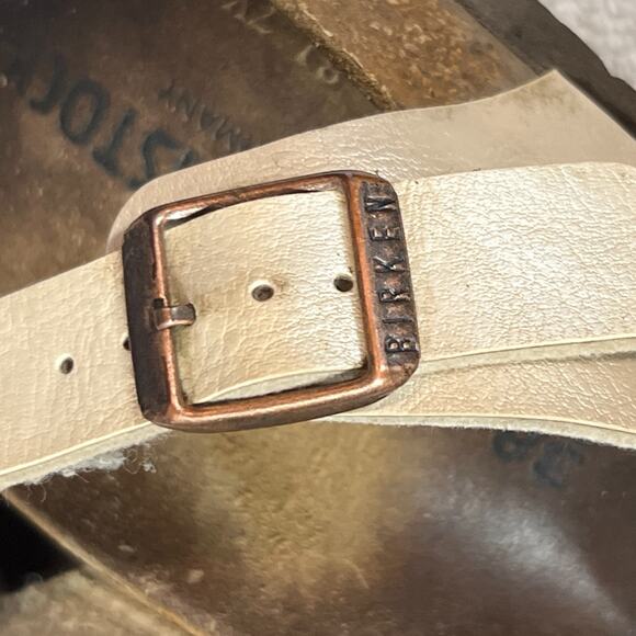 Birkenstock Gizeh Sandals Womens 38 245 Ivory Strap Open Toes - Picture 2 of 10